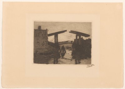 Ponte levatoio presso Zandhoek ad Amsterdam da Willem Witsen (signed by artist)