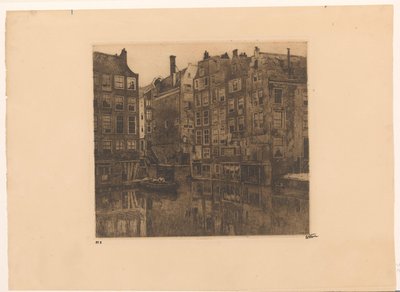 Oudezijds Voorburgwal e Oudezijds Kolk ad Amsterdam da Willem Witsen (signed by artist)
