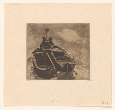 Rimorchiatore con due chiatte da Willem Witsen (signed by artist)