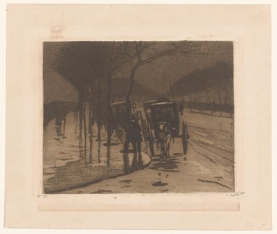 Carrozze in attesa sul Victoria Embankment a Londra da Willem Witsen (signed by artist)