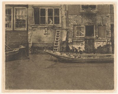 Facciate posteriori di Voorstraat 463, 465 e 467 a Dordrecht da Willem Arnoldus Witsen