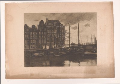 Interno di Amsterdam, con panni stesi sulle navi da Willem Arnoldus Witsen
