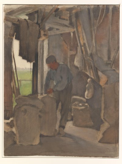 Il mugnaio, riempiendo sacchi da Willem Arnoldus Witsen