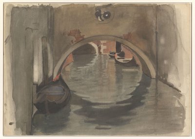 Vista sotto un ponte ad arco a Venezia da Willem Arnoldus Witsen