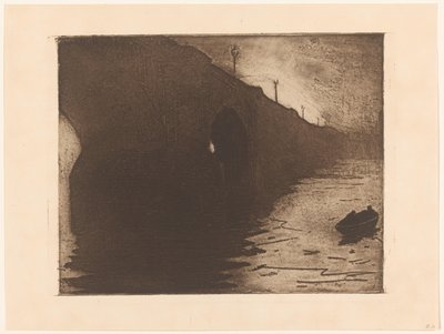 Veduta del Waterloo Bridge nella nebbia a Londra da Willem Arnoldus Witsen