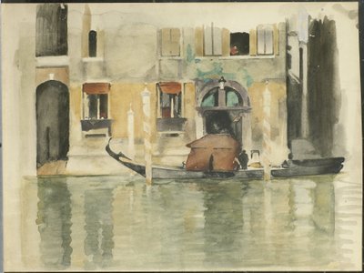Gondola davanti a una casa veneziana da Willem Arnoldus Witsen