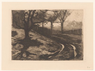 Paesaggio con alberi e recinzione da Willem Arnoldus Witsen