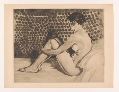 Giovane donna nuda con le braccia intorno alle ginocchia da Willem Arnoldus Witsen