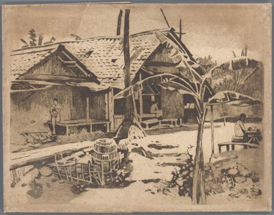 Albero di banane nel villaggio, Buitenzorg da Willem Arnoldus Witsen
