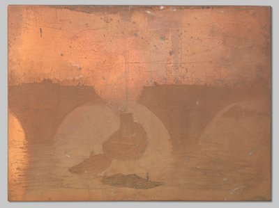 Rimorchiatore davanti a Waterloo Bridge a Londra da Willem Arnoldus Witsen