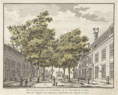Vista del cortile del Leprosenhuis ad Amsterdam da Willem Writs