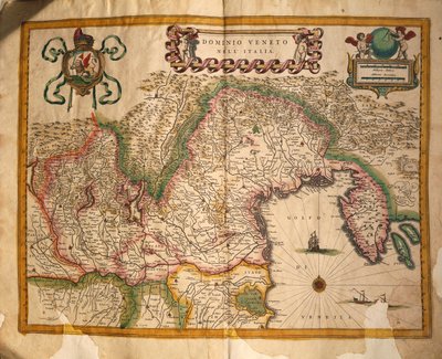 Mappa del territorio sotto il dominio Veneto, da Regionum Italiae di Willem Blaeu da Willem and Joan  Blaeu