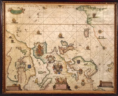 Costa europea, mappa su pergamena di Willem e Joan Blaeu da Willem and Joan  Blaeu