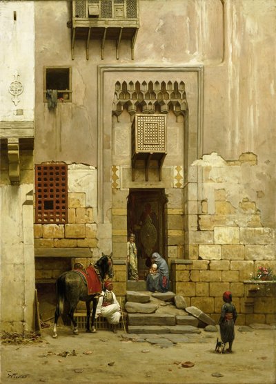 Il cortile di una casa al Cairo da Willem de Famars Testas