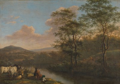 Paesaggio italiano con pastore a riposo da Willem de Heusch
