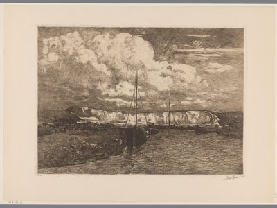 Paesaggio dunale con cava di sabbia e barche da Willem de Zwart (signed by artist)