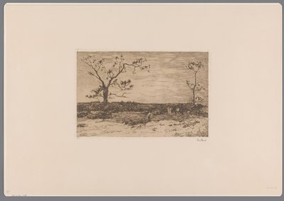 Paesaggio con alberi spogli e boscaioli da Willem de Zwart (signed by artist)