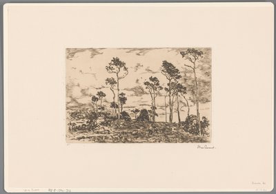 Paesaggio con alberi spogli e taglialegna da Willem de Zwart (signed by artist)