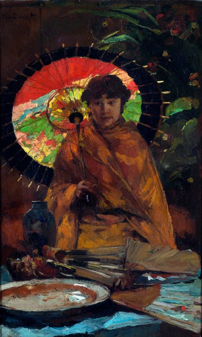 Ragazza con parasole giapponese da Willem de Zwart