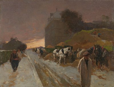 Strada a Montmartre, Parigi, in inverno da Willem de Zwart