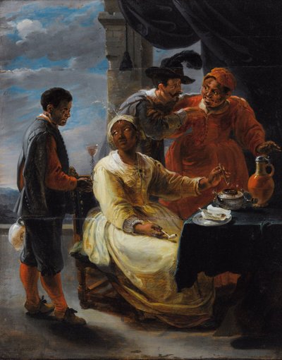 La degustazione del tabacco da Willem van Herp the Elder