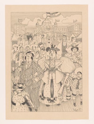 Bagnanti ebrei caricaturali sulla spiaggia di Scheveningen da Willem van Konijnenburg