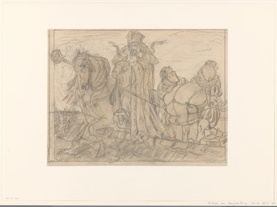 San Nicola con due aiutanti sul tetto da Willem van Konijnenburg