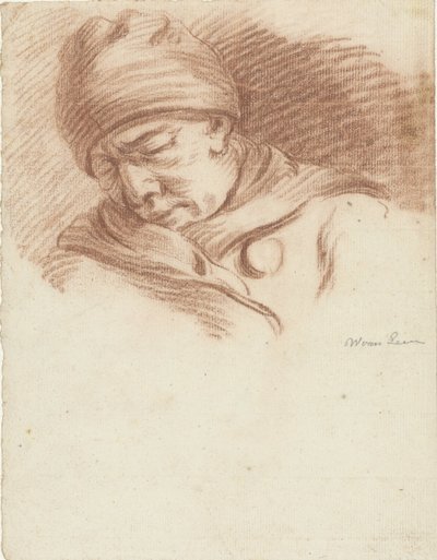 Uomo addormentato con berretto (autoritratto?) da Willem van Leen