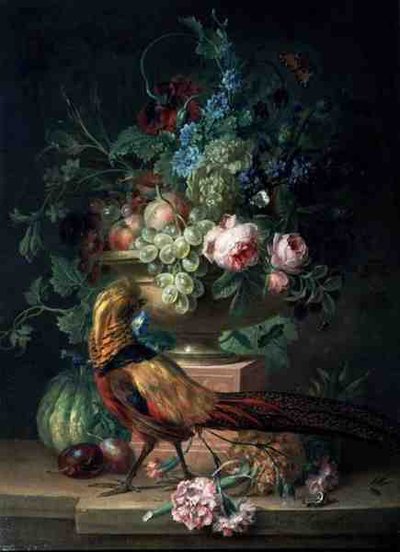 Natura Morta con Fiori e un Fagiano da Willem van Leen