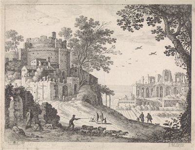 Edifici lungo una strada da Willem van Nieulandt (II)