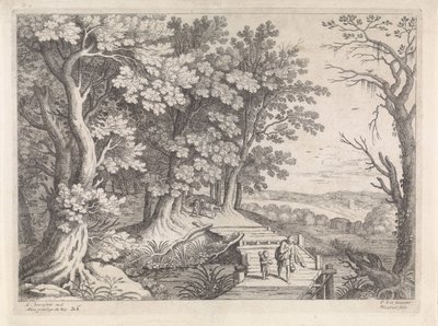 Paesaggio con Abramo e Isacco da Willem van Nieulandt (II)