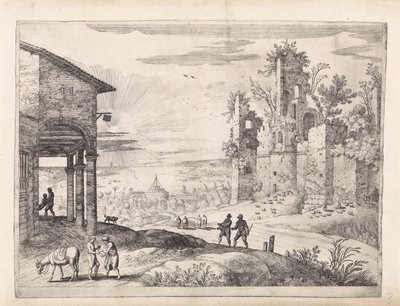 Paesaggio con il buon samaritano presso la locanda da Willem van Nieulandt (II)
