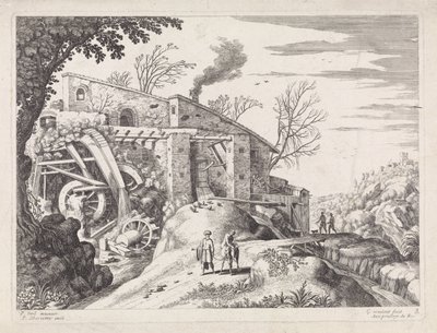 Paesaggio con un mulino ad acqua e il buon samaritano da Willem van Nieulandt (II)