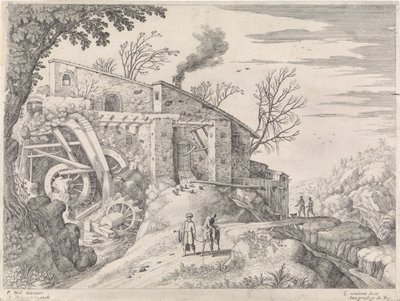 Paesaggio con un mulino ad acqua e il buon samaritano da Willem van Nieulandt (II)