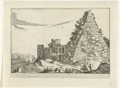 Piramide di Caio Cestio (serie: Rovine romane, serie 2) da Willem van Nieulandt (II)