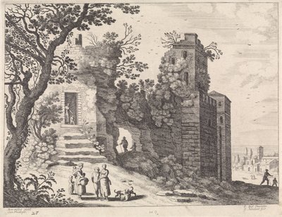 Rovina con un gruppo di donne e bambini da Willem van Nieulandt (II)