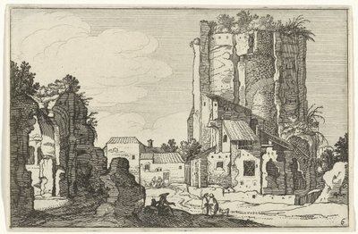 Due rovine (Rovine romane e paesaggi costieri, serie 1) da Willem van Nieulandt (II)