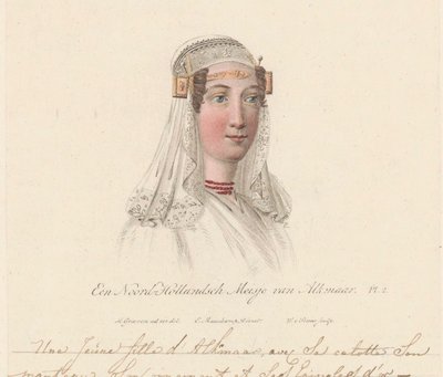 Copricapo di una ragazza di Alkmaar, 1816 da Willem van Senus