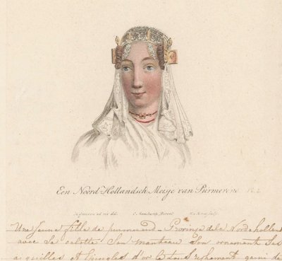 Copricapo di una ragazza di Purmerend, 1816 da Willem van Senus