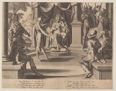 Alessandro Magno come giudice, tavola 10 da Troni di giustizia (Thronus Iustitiae) da Willem van Swanenburgh