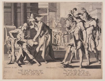 Cambise che comanda lo scuoiamento, tavola 6 da Troni di giustizia (Thronus Iustitiae) da Willem van Swanenburgh
