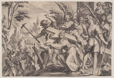 Cristo portacroce, tavola 4 da Troni di giustizia (Thronus Iustitiae) da Willem van Swanenburgh
