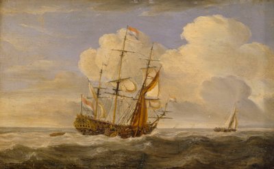 Una nave ammiraglia olandese al vento, fine XVII secolo - inizio XVIII secolo da Willem van de II (follower of) Velde