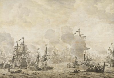 Episodio della battaglia tra le flotte olandesi e svedesi nello Stretto, 8 novembre 1658 da Willem van de Velde (I)