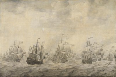 Episodio della Battaglia dei Quattro Giorni, 11-14 giugno 1666, della Seconda Guerra Anglo-Olandese da Willem van de Velde (I)
