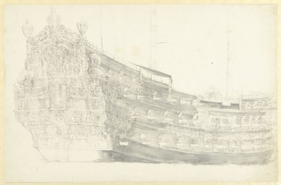 Ritratto di una nave inglese (fantastica?) con Giustizia sulla poppa da Willem van de Velde (I)