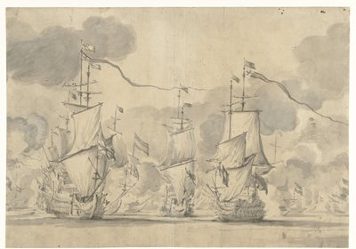 Battaglia navale presso Lowestoft il 13 giugno 1665 da Willem van de Velde (I)
