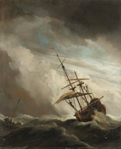 Una nave in alto mare colpita da una burrasca, conosciuta come 