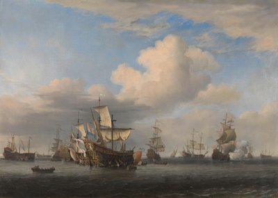 Navi inglesi catturate dopo la battaglia dei quattro giorni da Willem van de Velde (II)