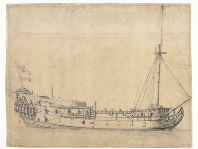 Il Loyal George, catturato dopo la Battaglia dei Quattro Giorni nel giugno 1666 da Willem van de Velde (II)
